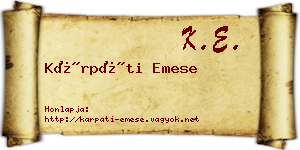 Kárpáti Emese névjegykártya